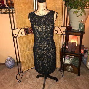Max Studio Black Lace Shift Dress